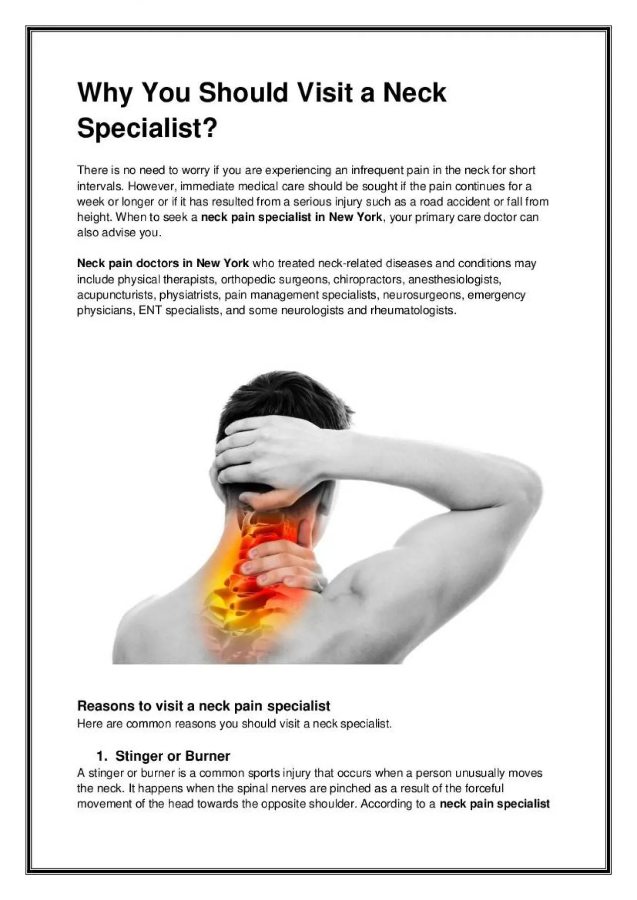 PDF-Why You Should Visit a Neck Specialist