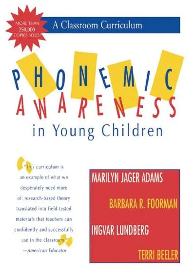 [EBOOK] -  Phonemic Awareness in Young Children: A Classroom Curriculum