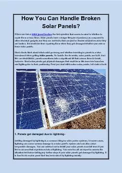 How You Can Handle Broken Solar Panels