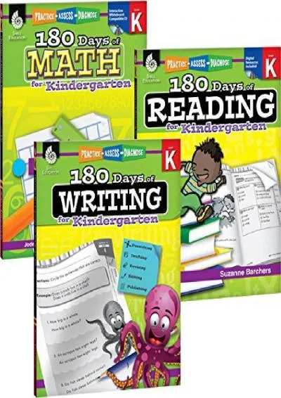 [READ] -  180 Days of Practice for Kindergarten (Set of 3), Assorted Kindergarten Workbooks for Kids Ages 4-6, Includes 180 Days of ...