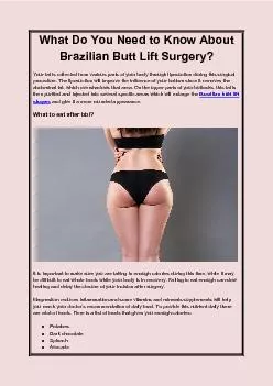 What Do You Need to Know About Brazilian Butt Lift Surgery
