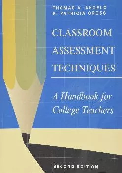 [EPUB] -  Classroom Assessment Techniques: A Handbook for College Teachers