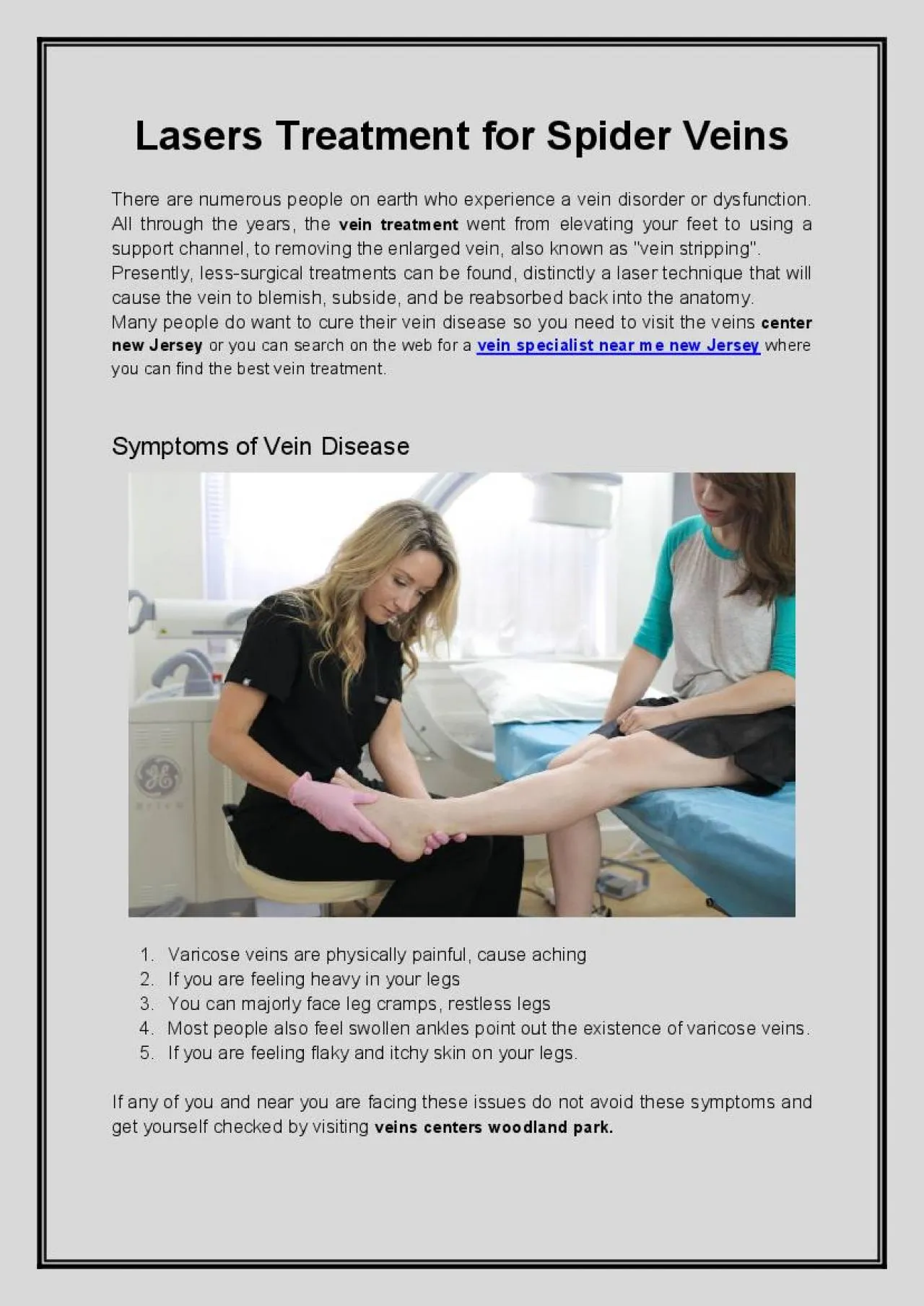 PDF-Lasers Treatment for Spider Veins