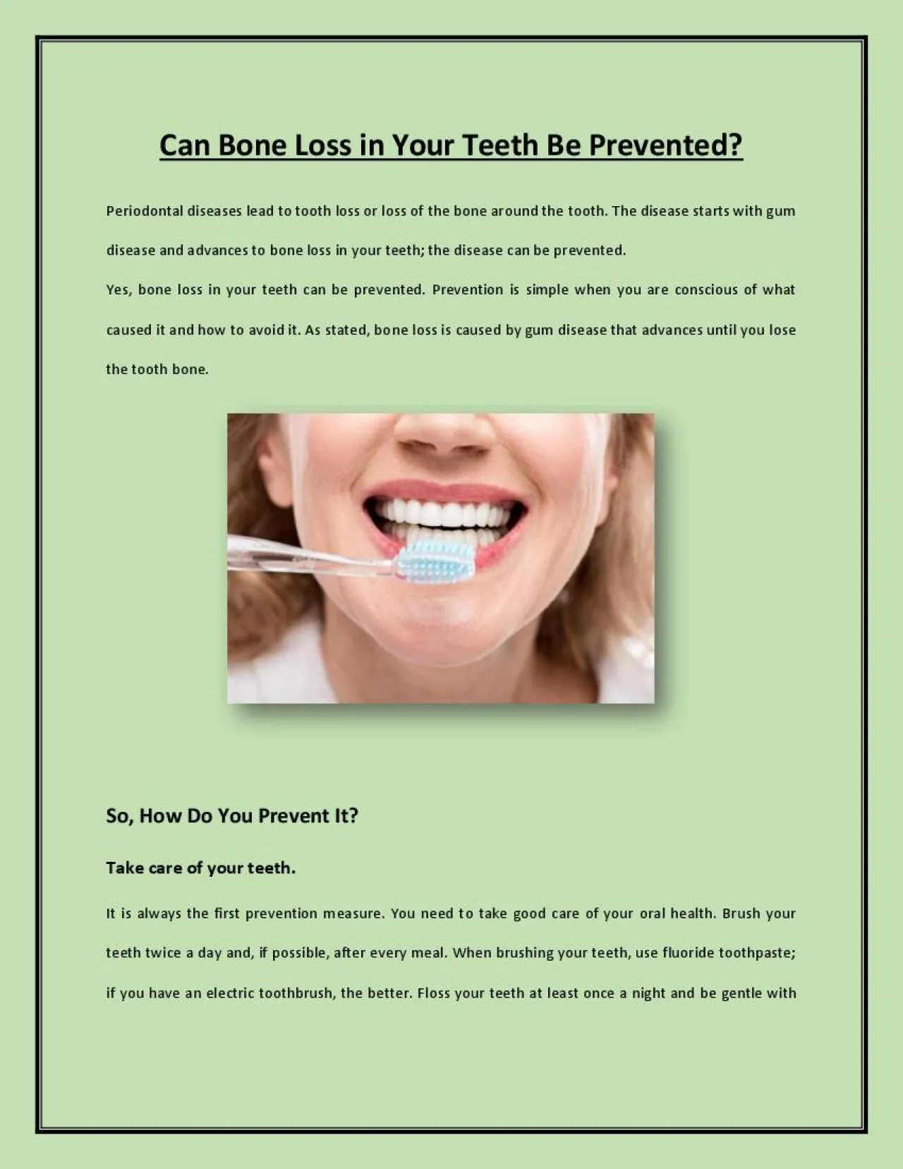 PDF-Can Bone Loss in Your Teeth Be Prevented?