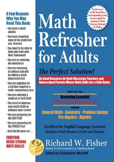 [EBOOK] -  Math Refresher for Adults: The Perfect Solution (Mastering Essential Math Skills)