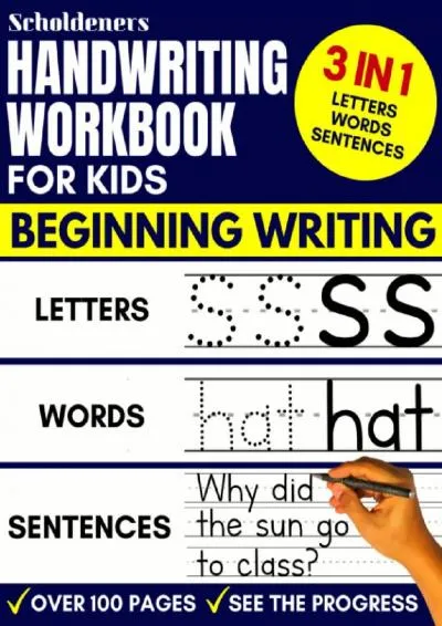 [READ] -  Handwriting Workbook for Kids: 3-in-1 Writing Practice Book to Master Letters, Words & Sentences