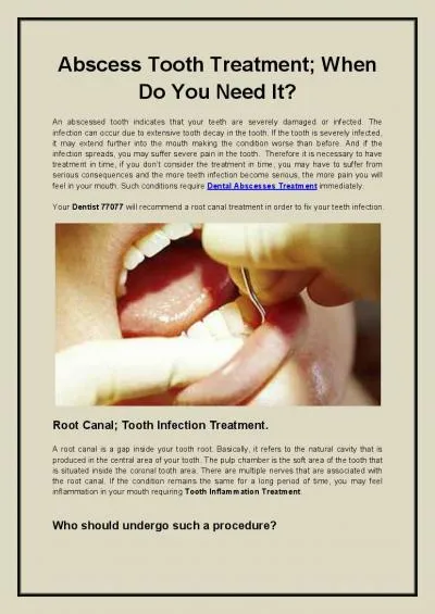 Abscess Tooth Treatment When Do You Need It