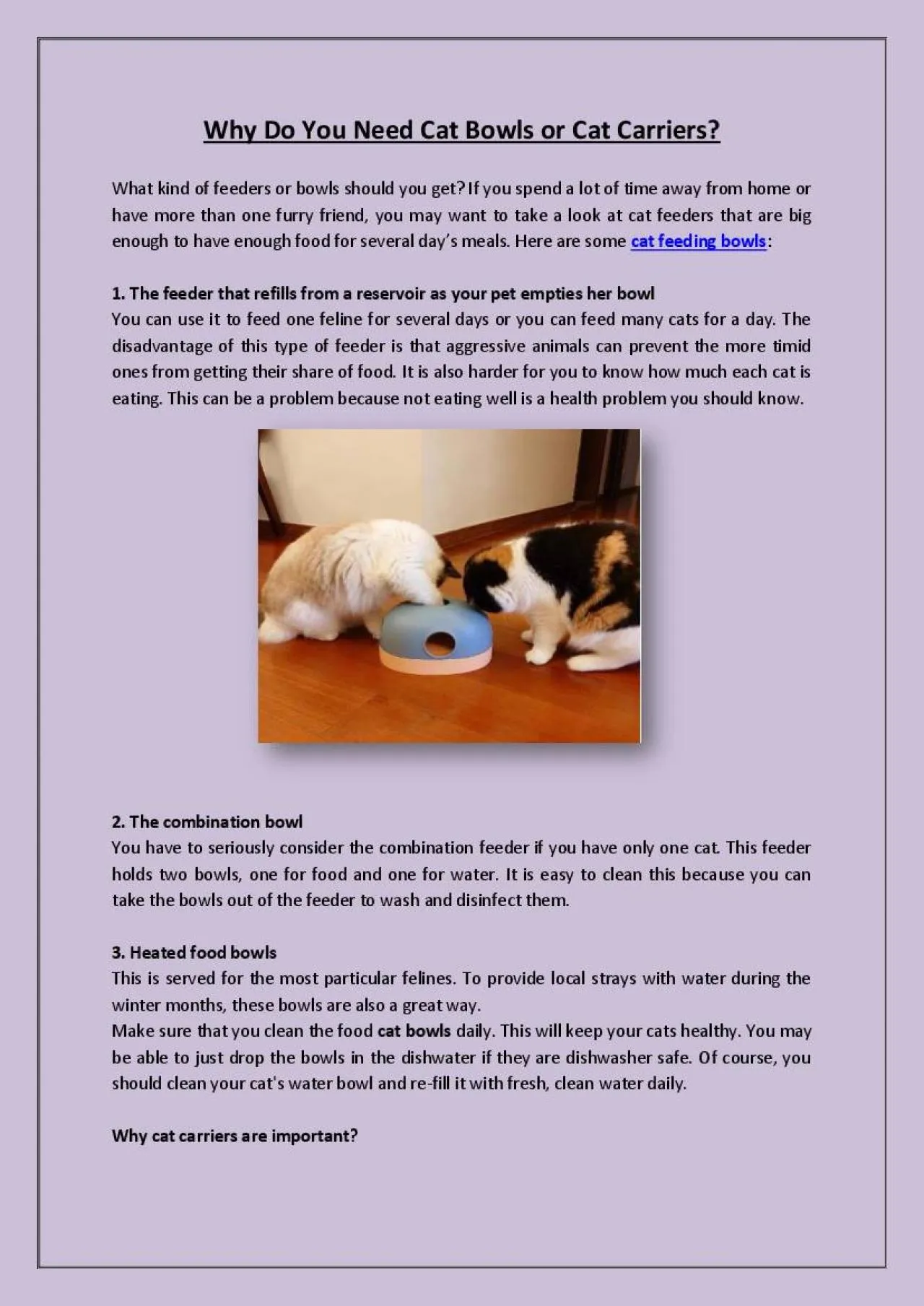 PDF-Why Do You Need Cat Bowls or Cat Carriers?