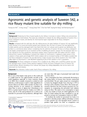 Agronomic and genetic analysis of Suweon 542 ,a rice floury mutant line suitable for dry