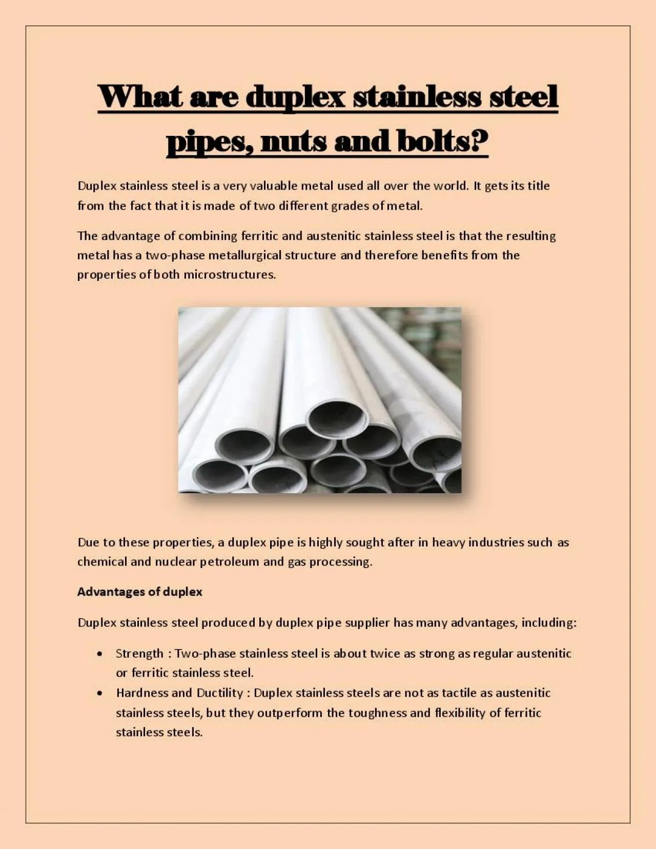 PDF-What are duplex stainless steel pipes, nuts and bolts?