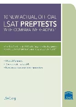 [DOWNLOAD] -  10 New Actual, Official LSAT PrepTests with Comparative Reading: (PrepTests 52�61) (Lsat Series)