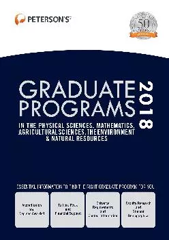 [EBOOK] -  Graduate Programs in the Physical Sciences, Mathematics, Agricultural Sciences,