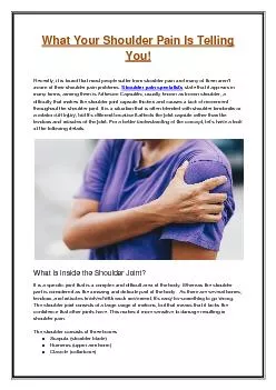 What Your Shoulder Pain Is Telling You!