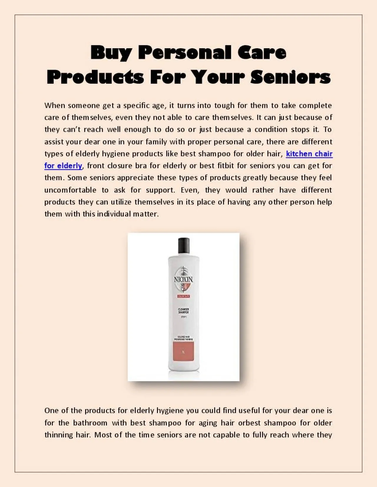 PDF-Buy Personal Care Products For Your Seniors