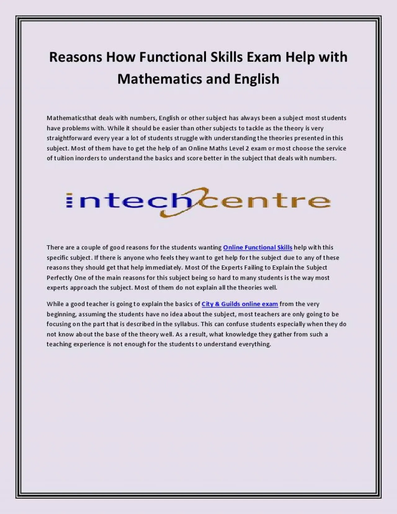 PDF-Reasons How Functional Skills Exam Help with Mathematics and English