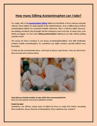 How many 500mg Acetaminophen can I take?