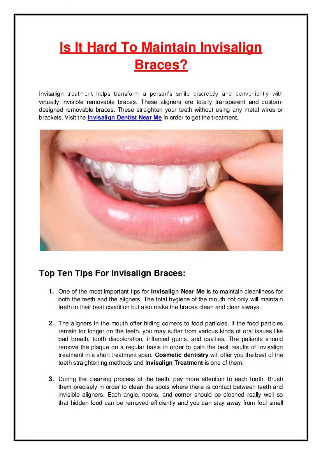 PDF-Is It Hard To Maintain Invisalign Braces?