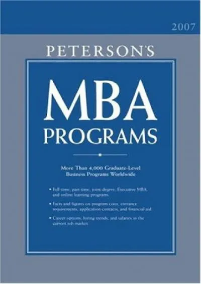 [READ] -  MBA Programs 2007 (Peterson\'s MBA Programs)