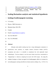 Scaling fluctuation analysis and statistical hypothesis testing of anthropogenic warming
