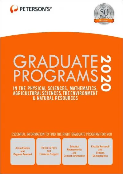 [READ] -  Graduate Programs in the Physical Sciences, Mathematics, Agricultural Sciences, the Environment & Natural Resources 2020