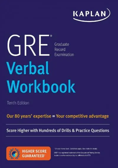 [DOWNLOAD] -  GRE Verbal Workbook: Score Higher with Hundreds of Drills & Practice Questions (Kaplan Test Prep)