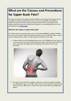 What are the Causes and Preventions for Upper Back Pain?