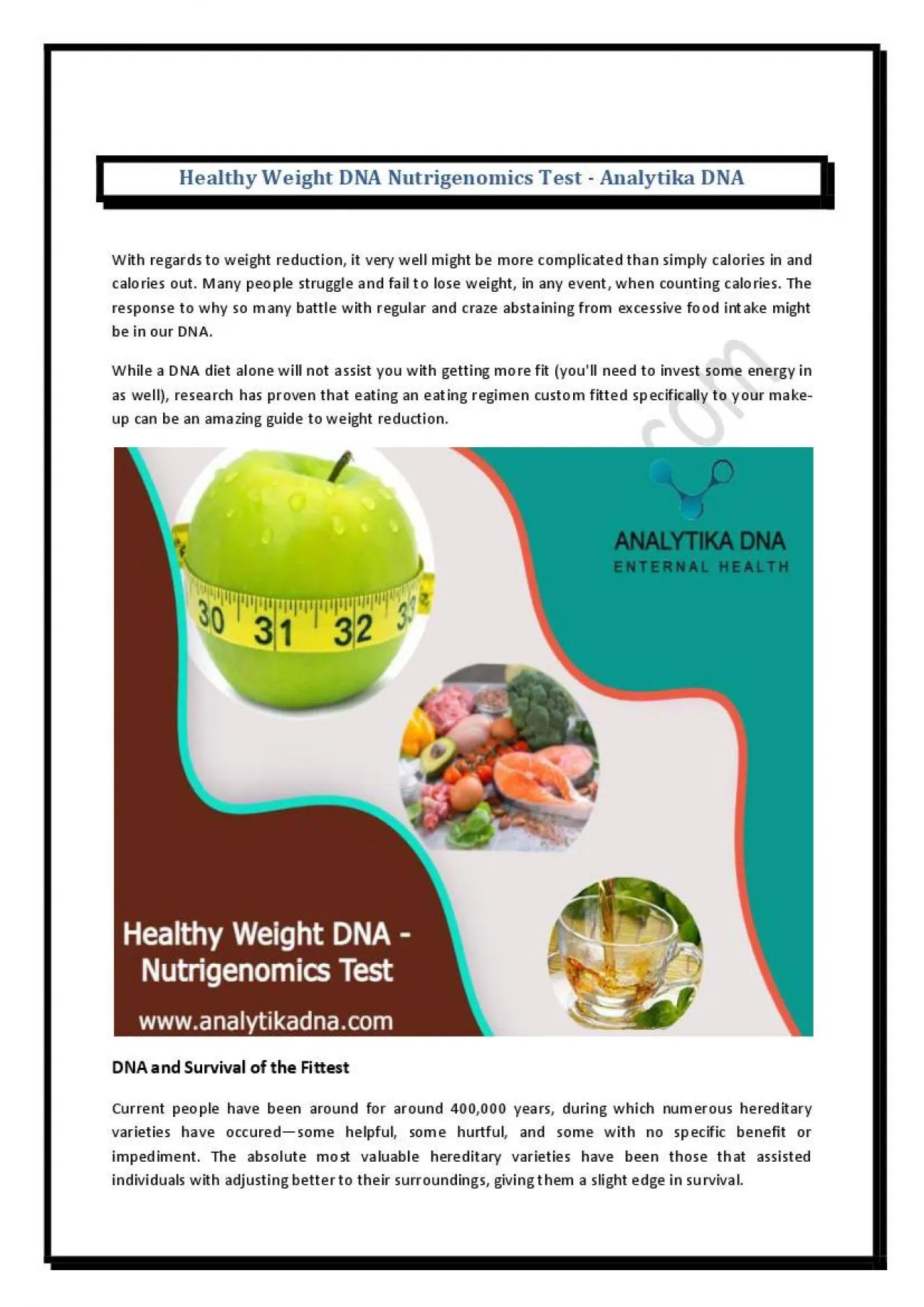 PDF-Healthy Weight DNA Nutrigenomics Test - Analytika DNA