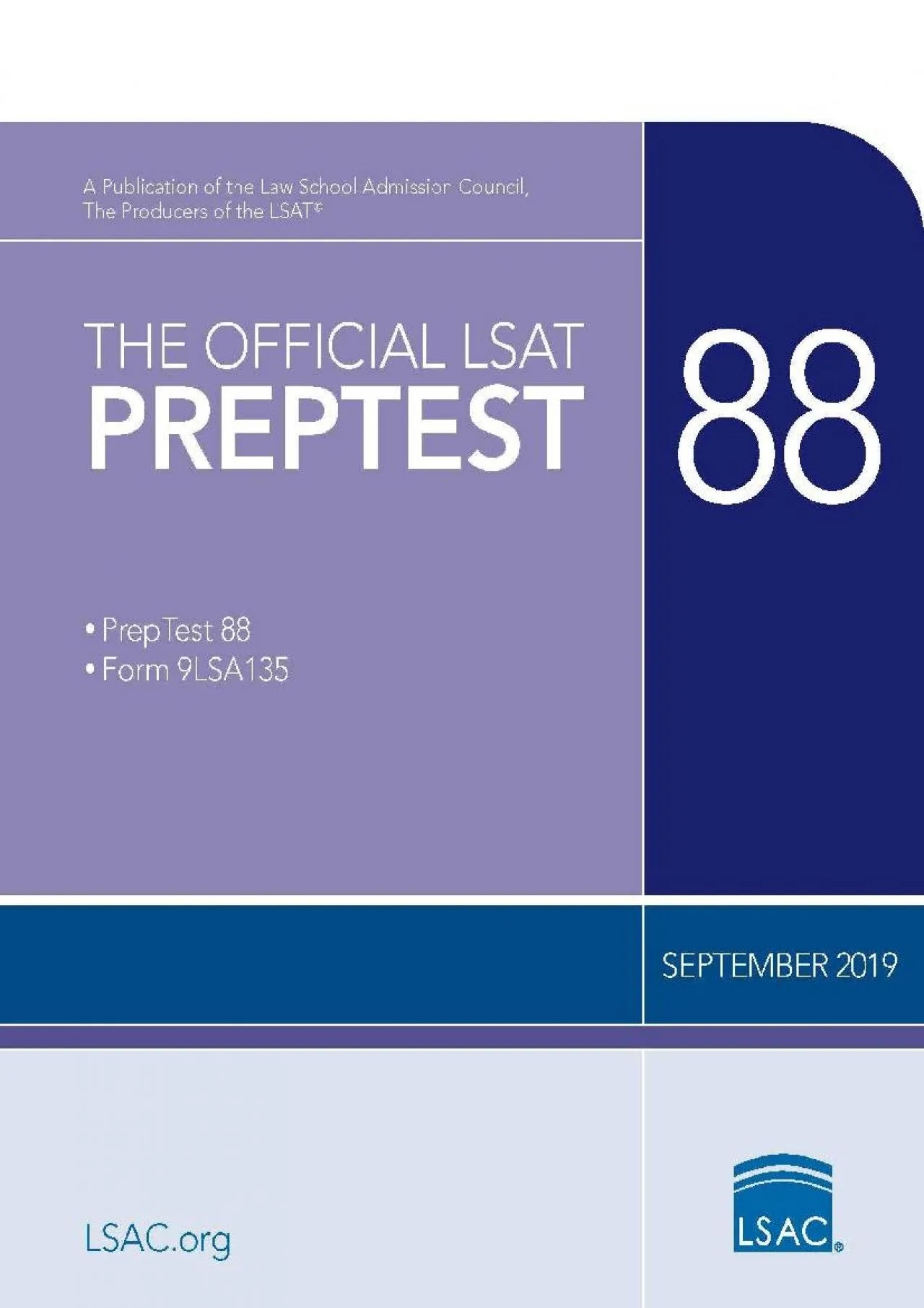 PDF-[READ] - The Official LSAT PrepTest 88: (September 2019 LSAT)