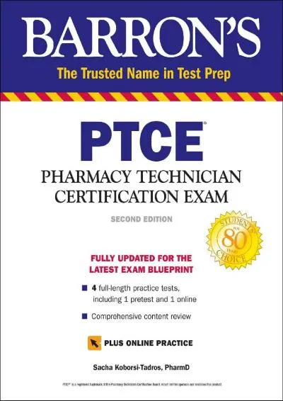 [READ] -  PTCE with Online Test: Pharmacy Technician Certification Exam (Barron\'s Test Prep)