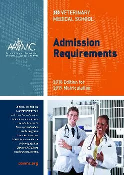 [DOWNLOAD] -  Veterinary Medical School Admission Requirements (VMSAR): 2018 Edition for 2019 Matriculation