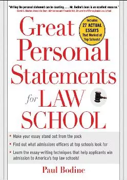 [READ] -  Great Personal Statements for Law School