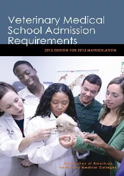 [DOWNLOAD] -  Veterinary Medical School Admission Requirements: 2012 Edition for 2013