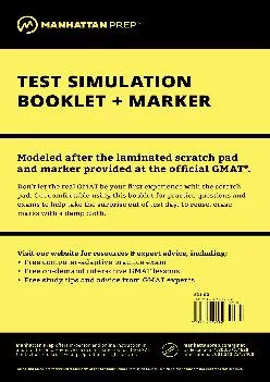 PDF-[EBOOK] - Manhattan GMAT Test Simulation Booklet w/ Marker