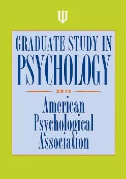 PDF-[READ] - Graduate Study in Psychology 2013