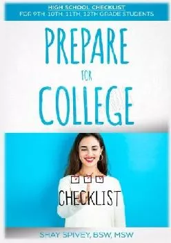 [EPUB] -  Prepare For College: High School Checklist For 9th, 10th, 11th, 12th Grade Students