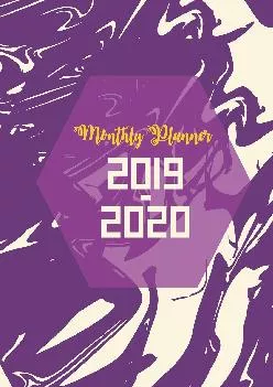 PDF-[EBOOK] - Monthly Planner 2019-2020: Purple Marble Cover for 24 Months and Weekly Calendar