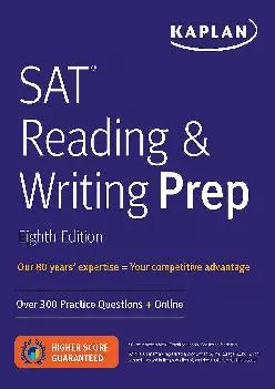 PDF-[READ] - SAT Reading & Writing Prep: Over 300 Practice Questions + Online (Kaplan Test