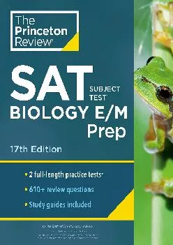 [EBOOK] -  Princeton Review SAT Subject Test Biology E/M Prep, 17th Edition: Practice Tests + Content Review + Strategies & Technique...