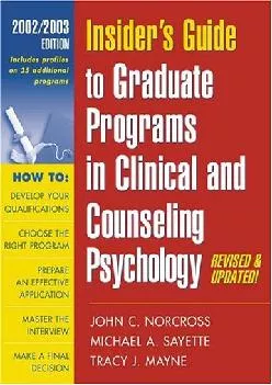 [EBOOK] -  Insider\'s Guide to Graduate Programs in Clinical and Counseling Psychology: