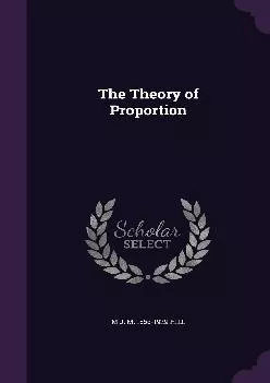 [EPUB] -  The Theory of Proportion