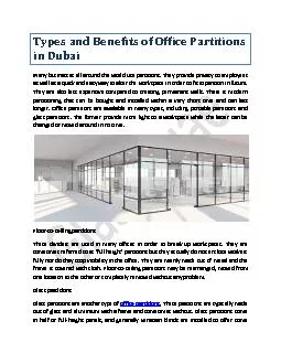 Types and Benefits of Office Partitions in Dubai