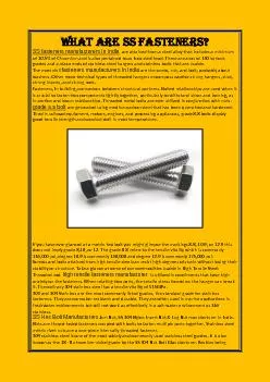What are SS fasteners?