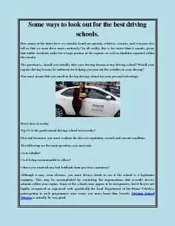 Some ways to look out for the best driving schools.