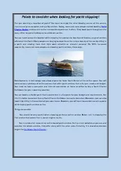 Points to consider when looking for yacht shipping!