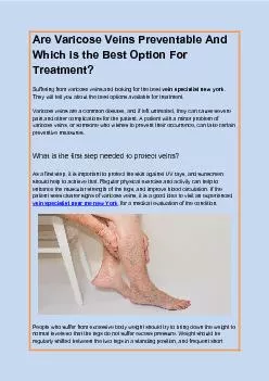 PDF-Are Varicose Veins Preventable And Which is the Best Option For Treatment?