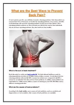 What are the Best Ways to Prevent Back Pain?