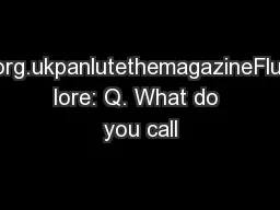 www.bfs.org.ukpanlutethemagazineFlutemaking lore: Q. What do you call
