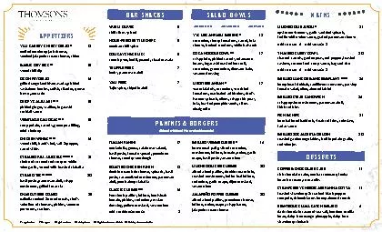 Thomsons Kitchen & Bar Menu