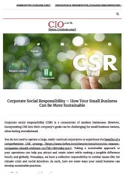 Corporate Social Responsibility – Make Your Small Business More Sustainable