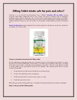 PDF-200mg Tablet intake safe for pain and aches?